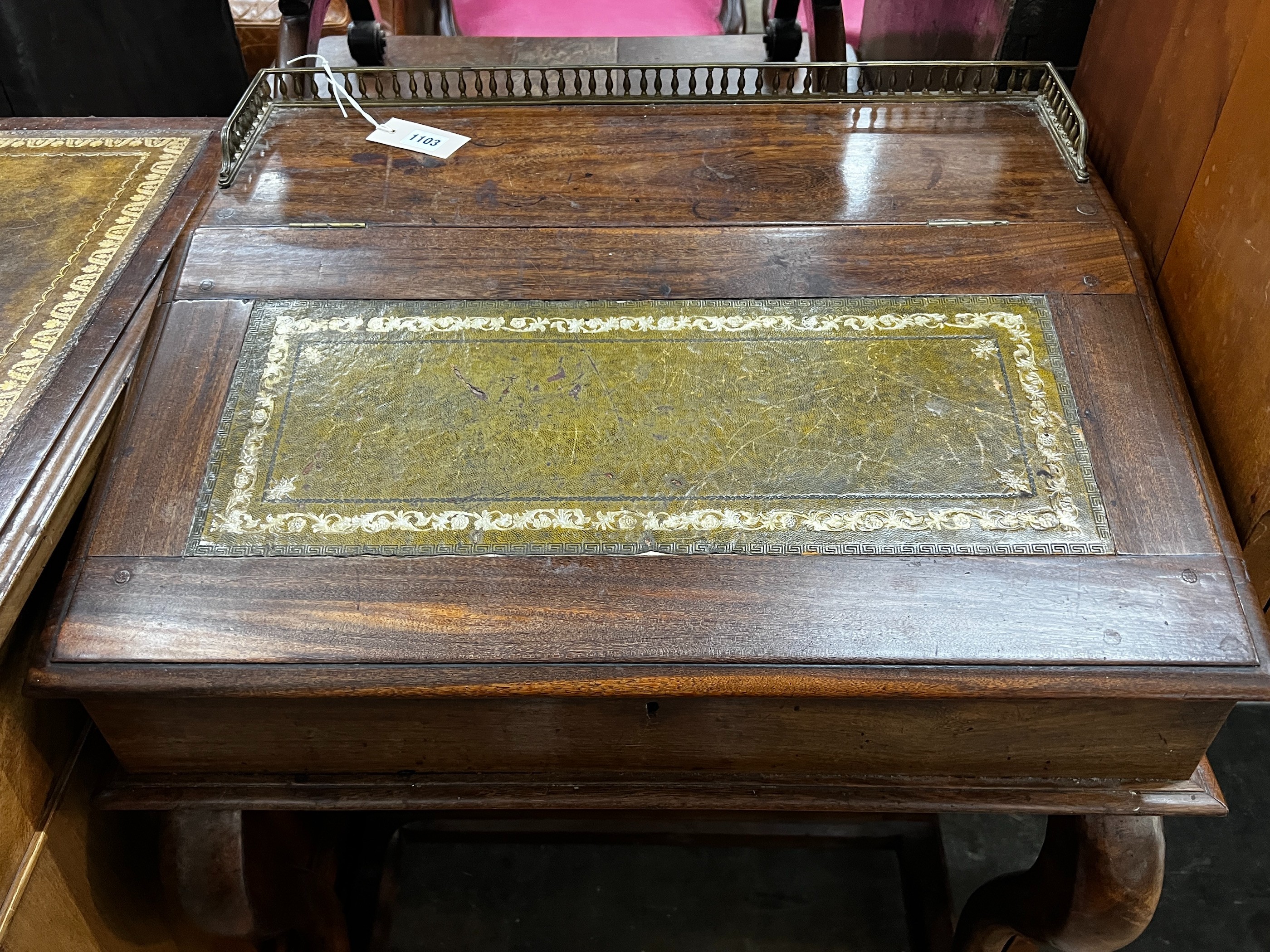 A hardwood Davenport desk, width 64cm, depth 51cm, height 84cm